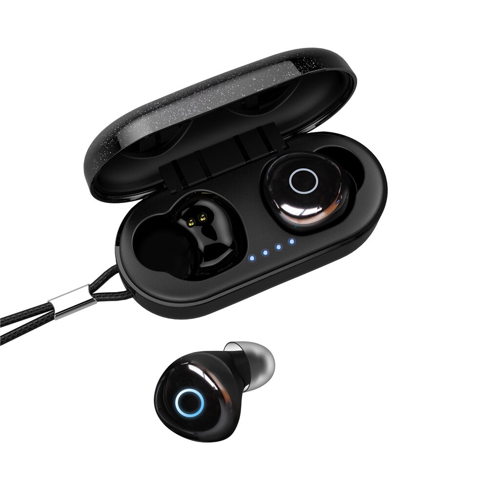 Ovevo Q65 HiFi TWS bluetooth 5.0 Earphone Graphene Diaphragm Smart Touch Auto Pairing Bilateral Call IPX7 Waterproof Headphone - Black