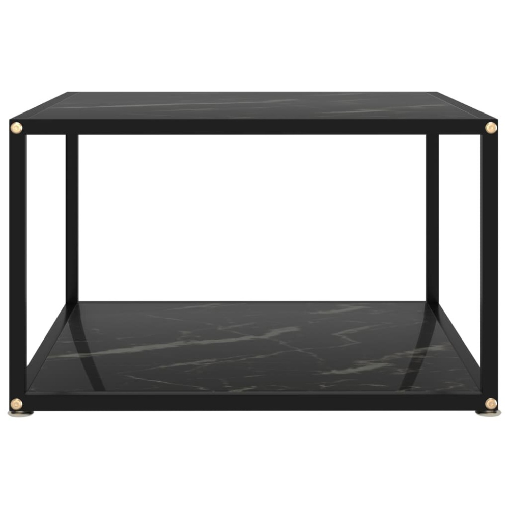 Tea Table Black 23.6"x23.6"x13.8" Tempered Glass - Image 2