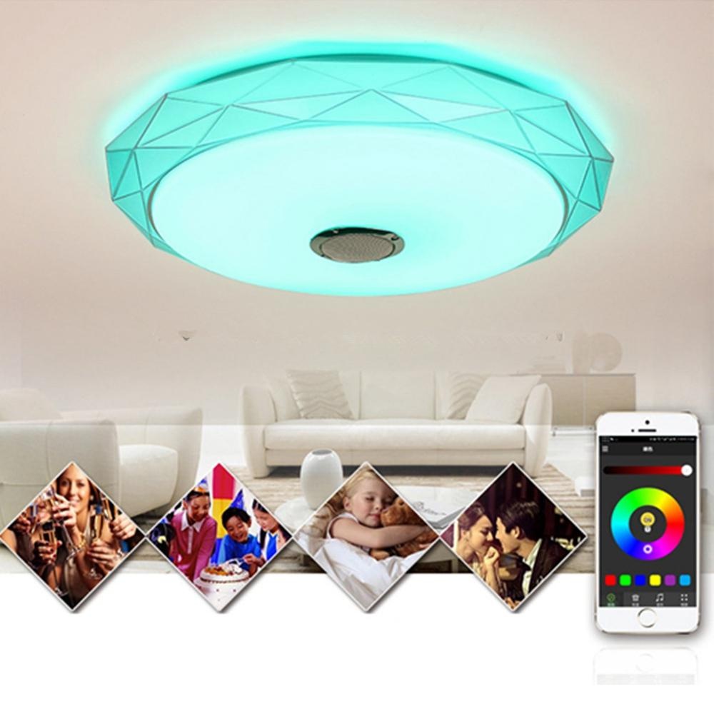 40cm 24W LED Ceiling Light RGB Dimmable With APP Control bluetooth Speaker Music - Image 2