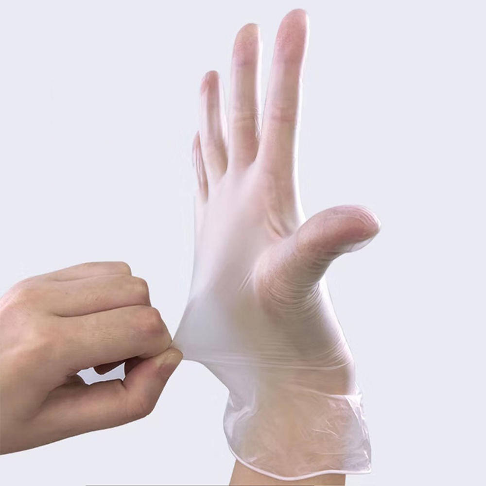 100Pcs/Pack PVC Rubber Transparent Disposable Gloves Food Home Cleaning Kitchen Restaurant BBQ Garden Working Protective Glove - L - Image 2