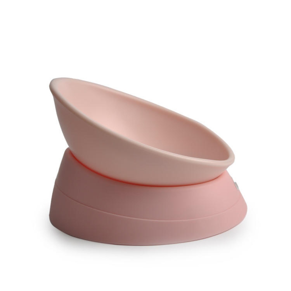 Pet Cat Dog bowl 360 Degree Any Angle Cat Bowl Tilting Anti-skid Pet Bowl Non-slip Resin Dog Feeders - Pink - Image 2