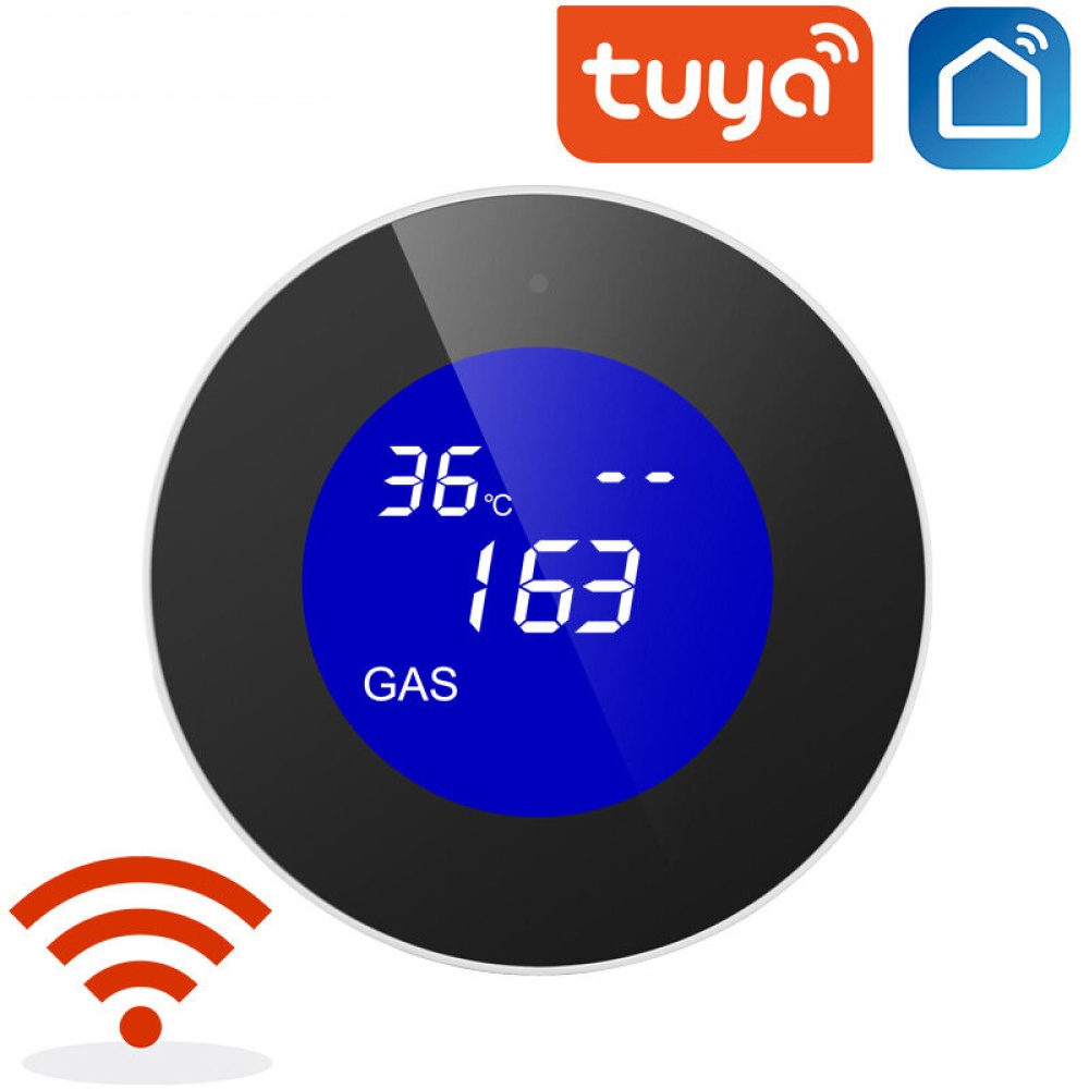 EMASTIFF Tuya Smart WIFI Gas Detector LCD Displays Smoke Combustible Gas Sensor Alarm Compatible with Alexa and Google Home APP Alarm Home Security A