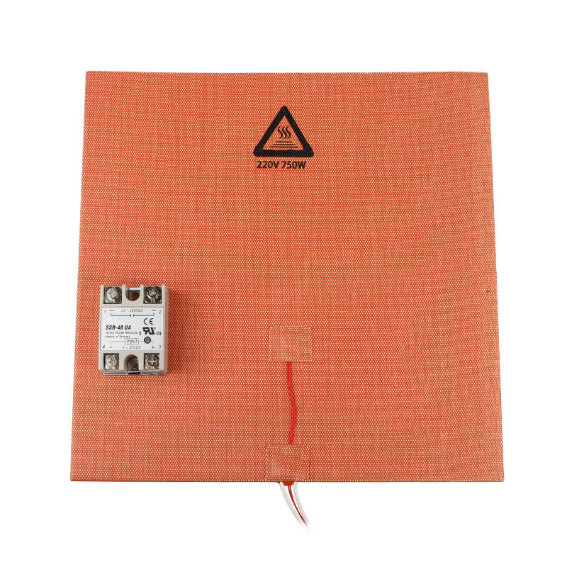 200*200mm 200V 500W Silicone Pad Heated Bed Heating Pad + SSR Solid State Relay Kit for 3D Printer