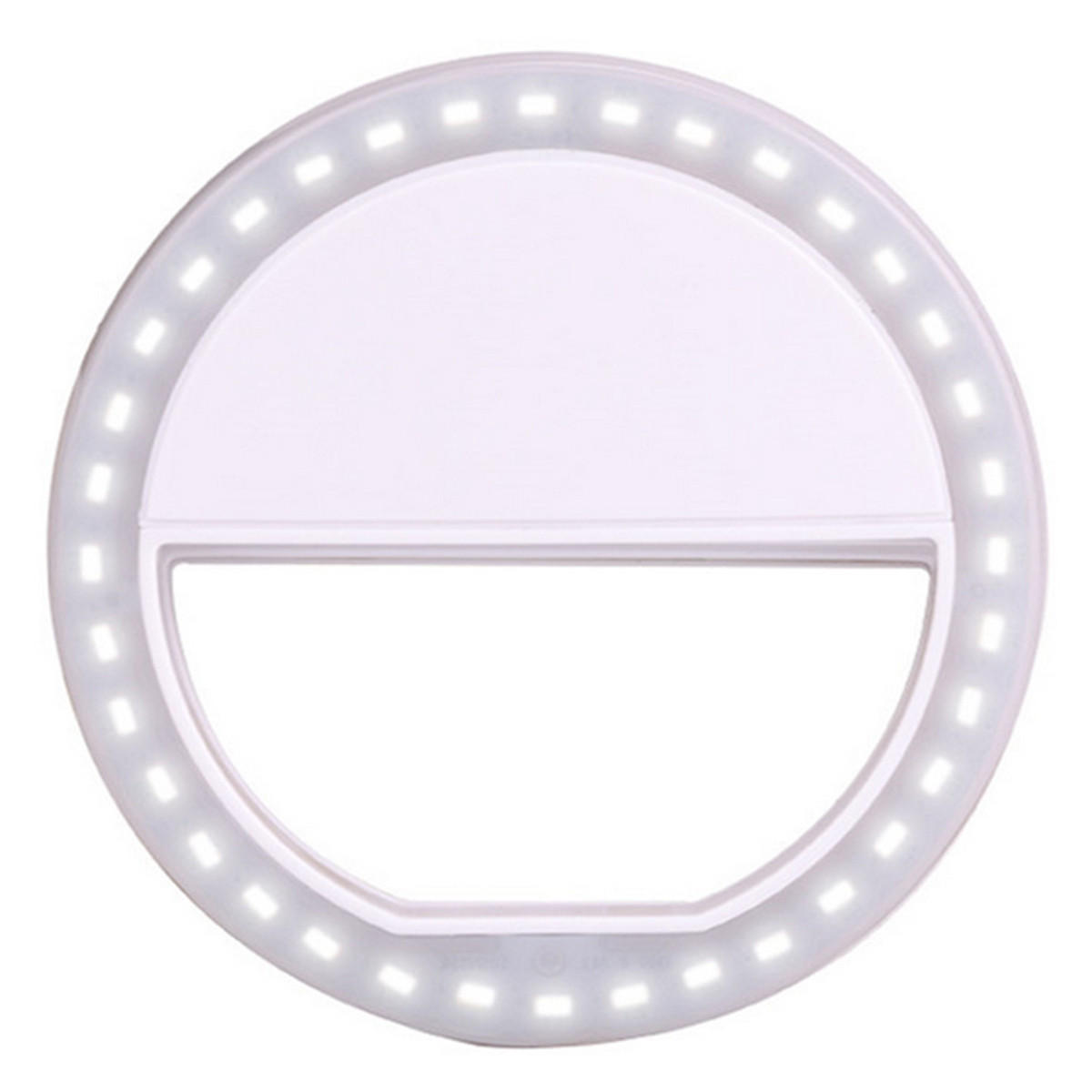 Portable LED Ring Flashlight Camera PhotographY-adapter For IPhone Mobile Phone - White - Image 2