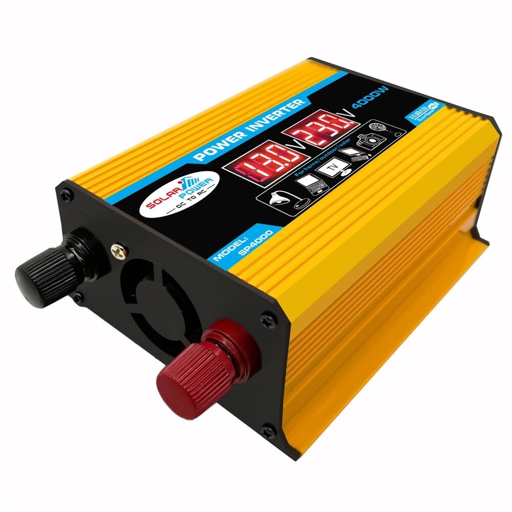 1200W Peak Car Power Inverter DC 12V to AC 110V 220V Dual USB Modified Sine Wave Converter With LED Screen - 12V-110V - Image 2