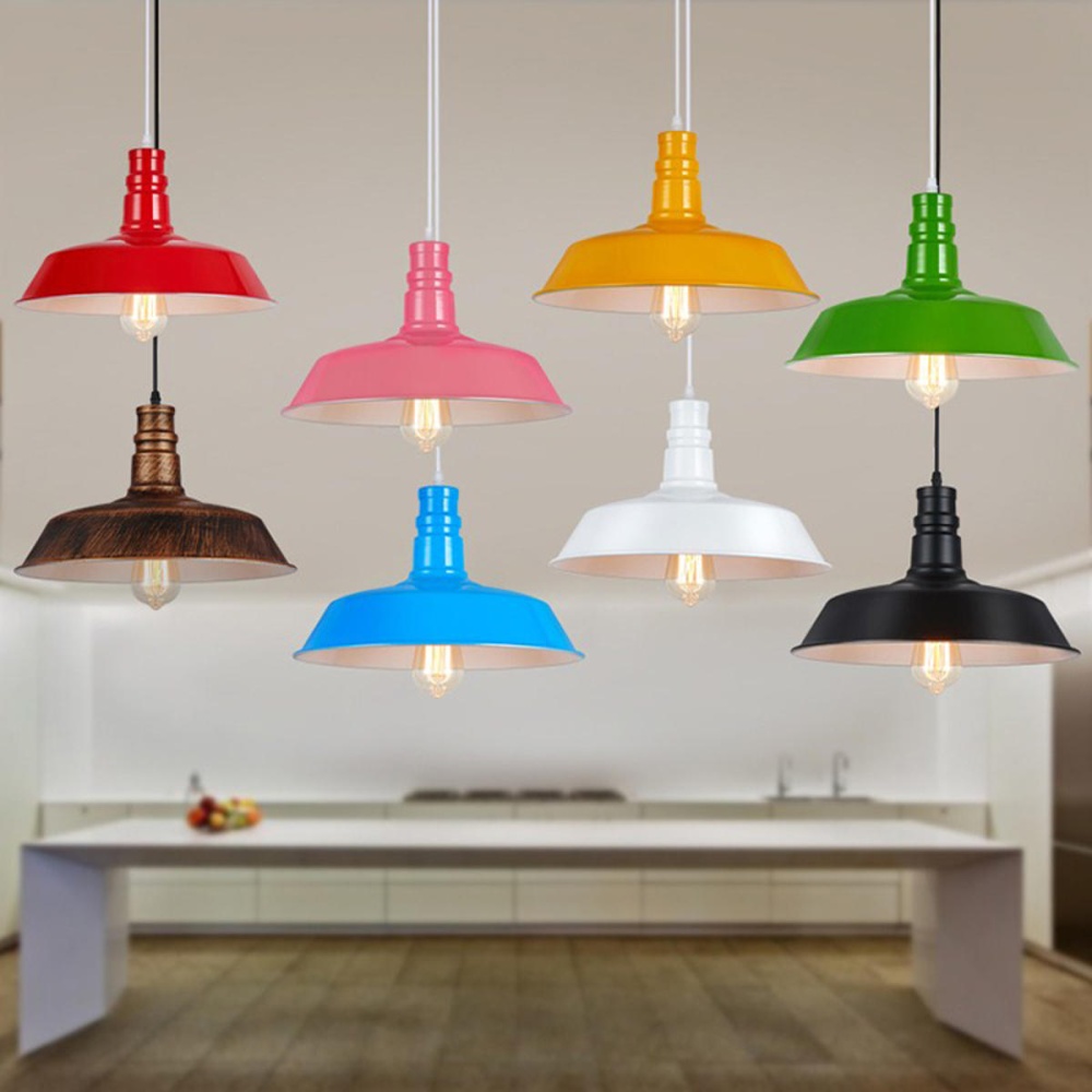 Modern Industrial Metal Style Ceiling Pendant Light Lamp Shades Lampshade Decor - Pink - Image 2