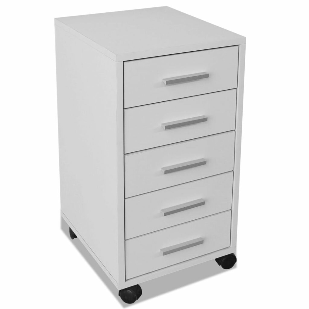 Office drawer unit on wheels 5 drawers white - Image 2