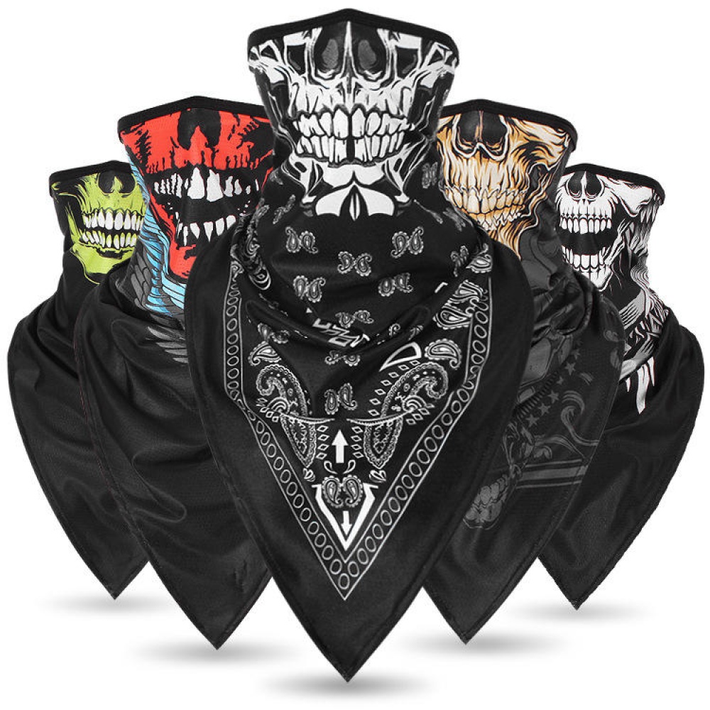 Sun-protection Skull Ice Silk Breathable Multi Use Scarf Face Mask Head Wear Hat Motorcycle Cap - 05#