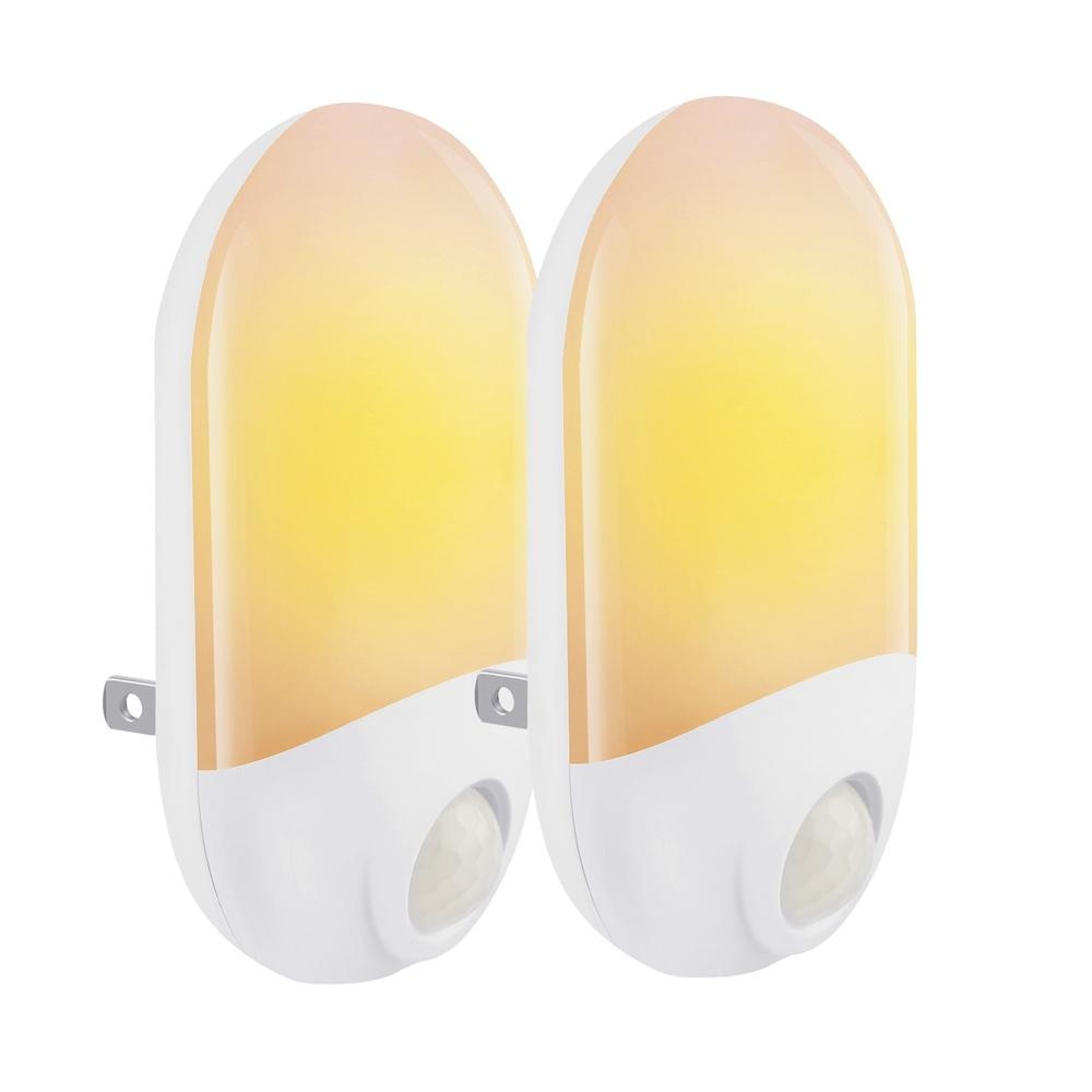 2pcs 0.7W Light Sensor & PIR Motion LED Night Wall Lamp For Baby Kid Bedroom AC100-240V - US Plug - Image 2