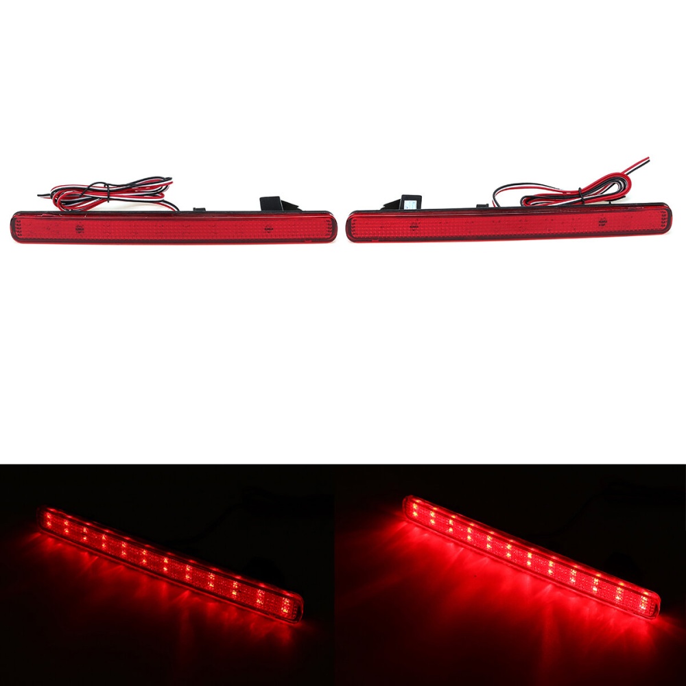 Pair LED Rear Bumper Brake Light Reflectors Red For Honda Acura TSX 2009-2014 Accord 2008-2015 - Red