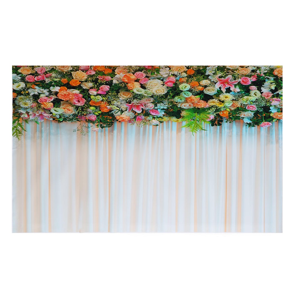 3x5FT 5x7FT Vinyl Pink Orange Rose Lily Flower Photography Backdrop Background Studio Prop - 0.9x1.5m - Image 2