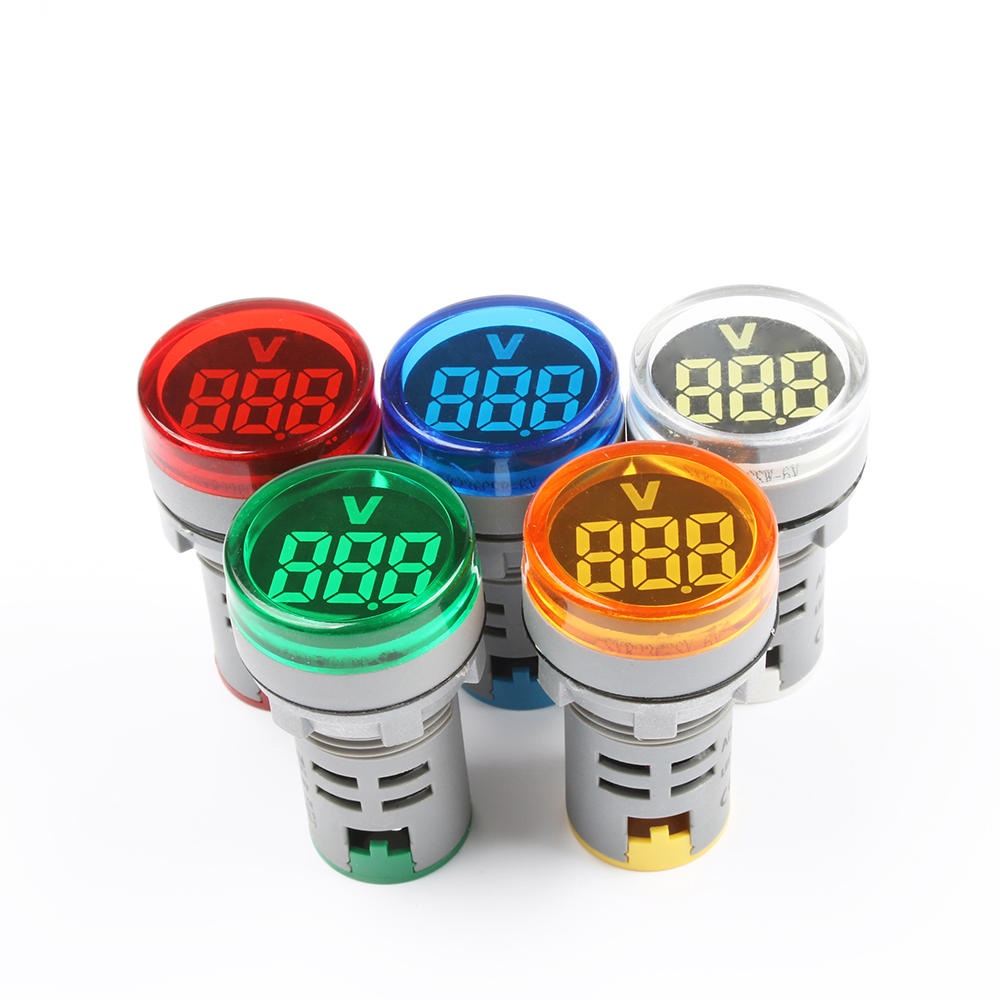 5pcs White LED 22mm DC Voltage Measuring Instrument Mini Voltagemeter DC6~100V AD101-22VM Indicator Voltmeter - Image 2