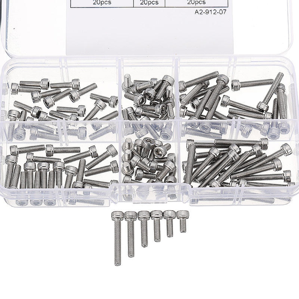 Suleve M3SH4 M3 Stainless Steel Hex Socket Cap Head Screw Allen Bolt Assortment Kit 120Pcs - Image 2