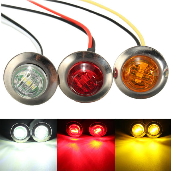 LED Side Marker Light Bulb Lamp Turn Signal Indicator Light Truck Trailer Amber Red White - Amber