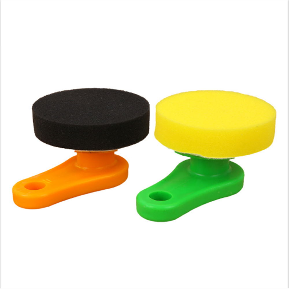 Car Waxing Cleaning Sponge Delicate Soft Plastic Handle Round Waxer Car Maintenance Tools - Image 2