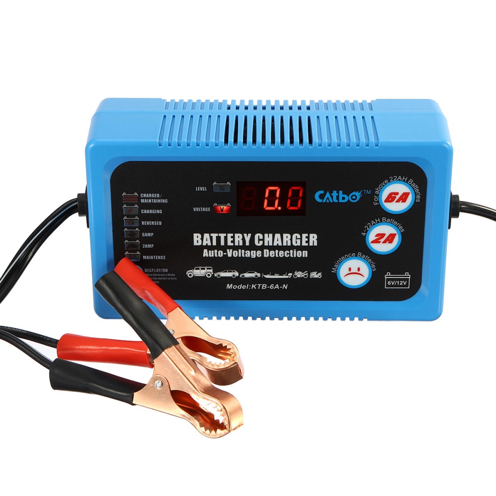 6V/12V LCD Display Lead Acid Battery Charger Maintain Automatic Intelligent Pulse Repair - Image 2