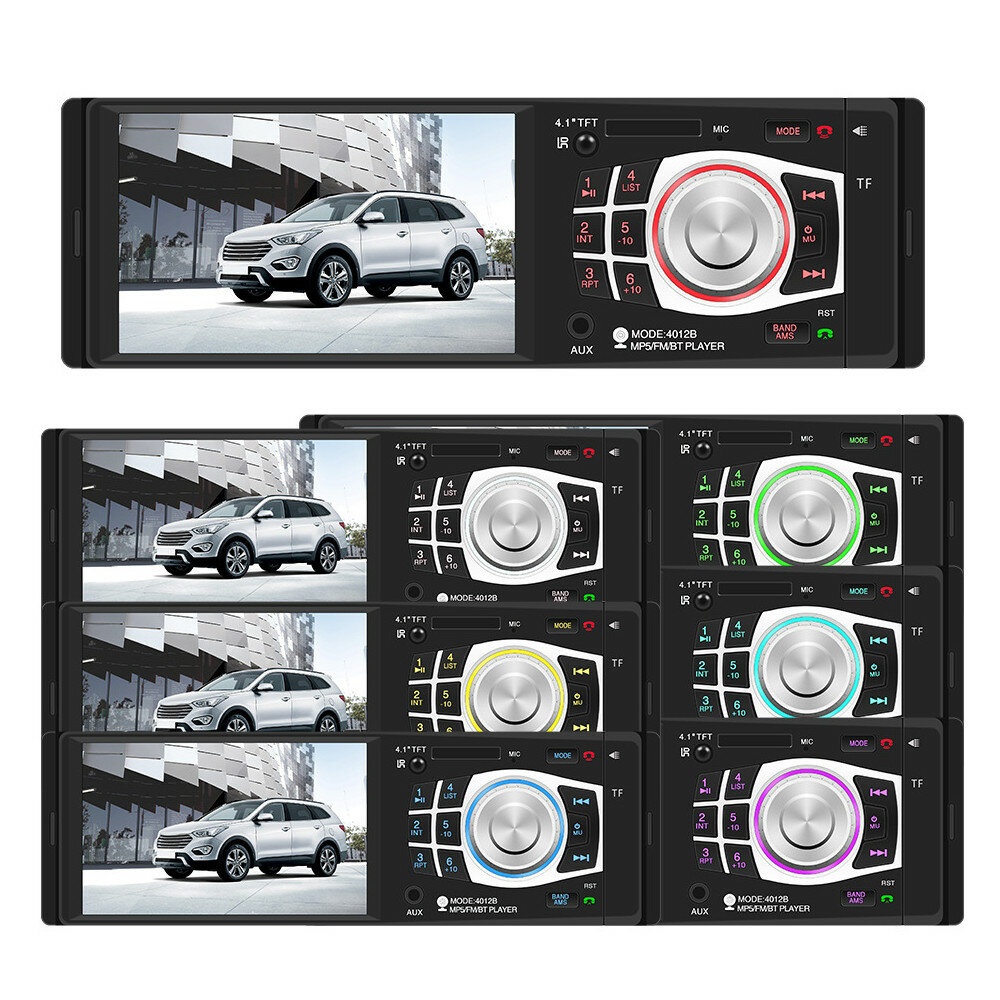 4012B 4.1 Inch Car Radio MP5 Player bluetooth Auto Audio Stereo TF Card USB Hands Free FM HD Vedio Wheel Control with Rear View Camera - Image 2