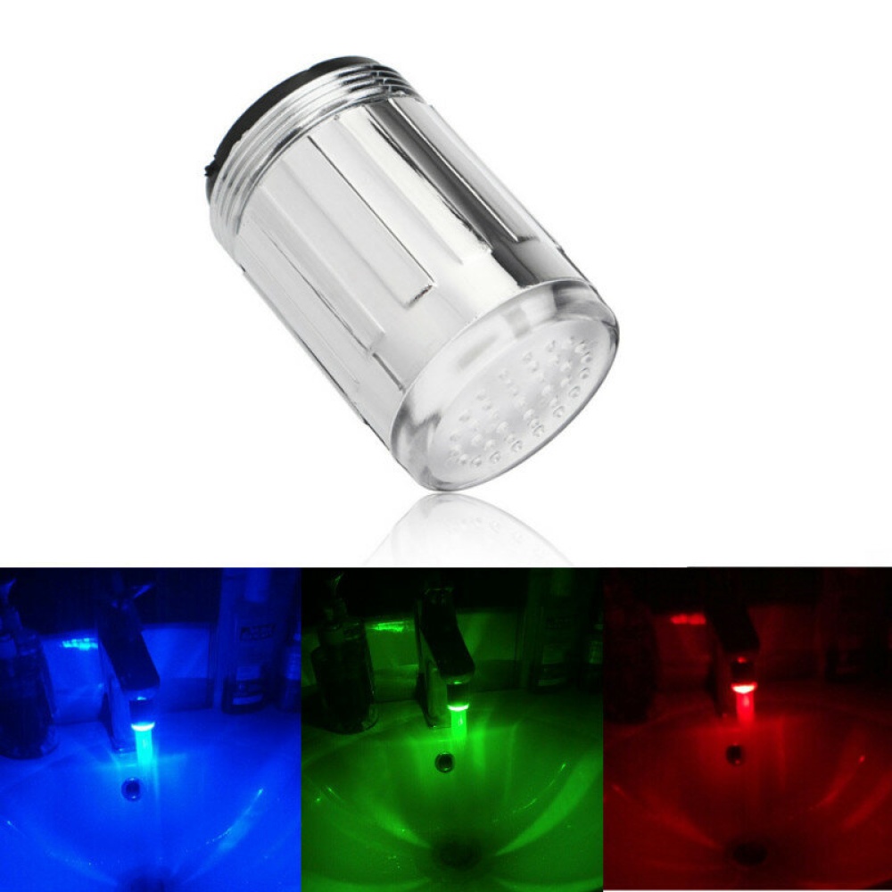 LED Light Water Tap Faucet Extender Temperature Sensor RGB Glow Shower Stream Shower Head Faucet Aerator - #1