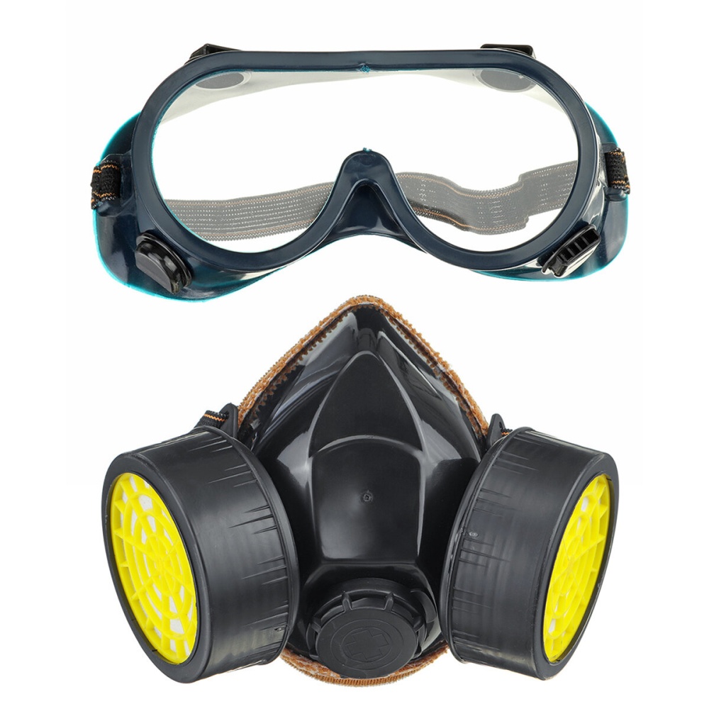 Survival Gas Mask Safety Respiratory Spray with Dual Protection Filter And Goggle - Image 2