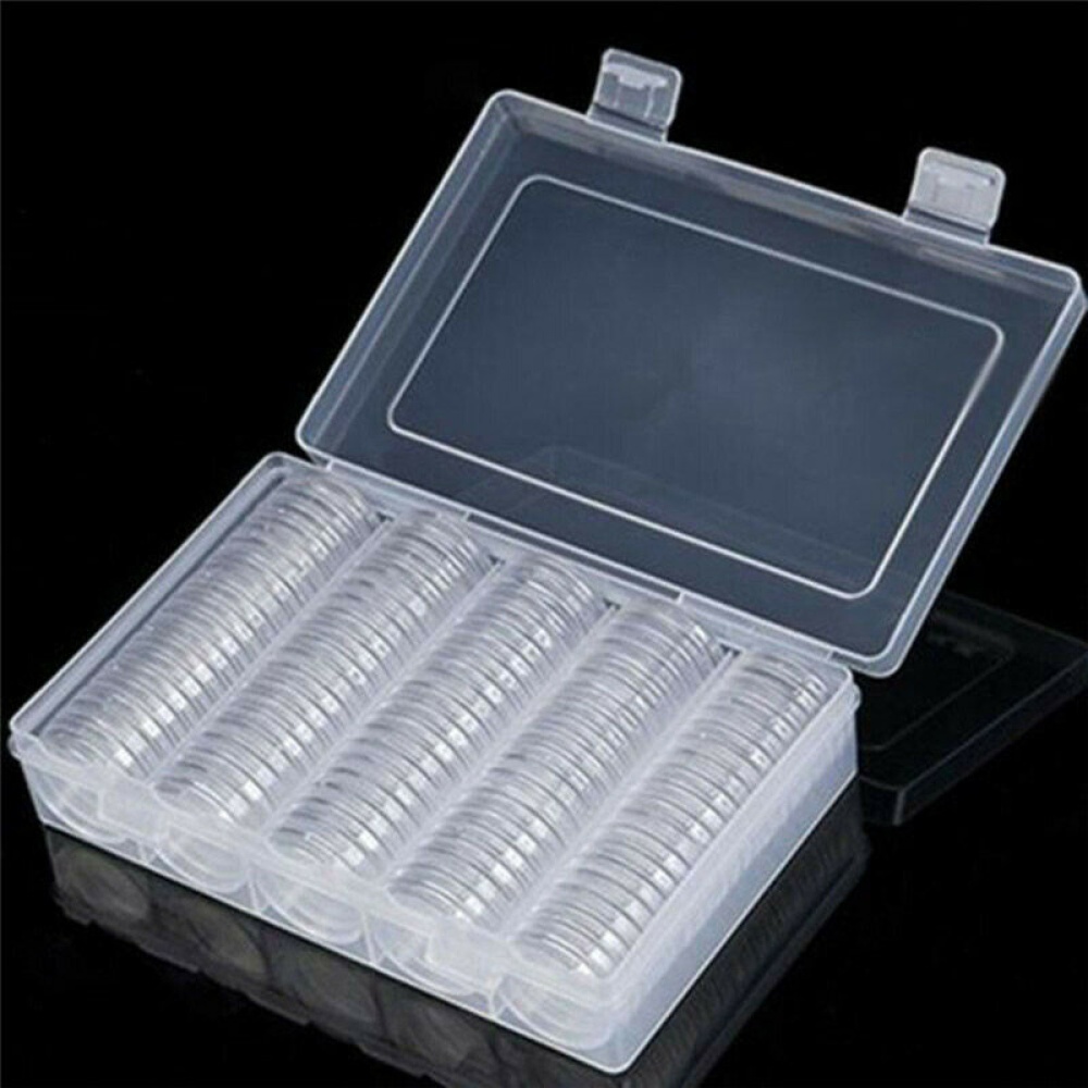 100Pcs Coin Capsules 27/30mm Coin Collecting Container Storage Case with Box - 27mm - Image 2