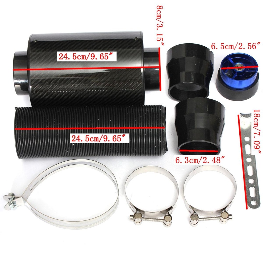 3inch Universal Performance Air Feed Cold Filter Intake Pipe Induction Extension - Image 2