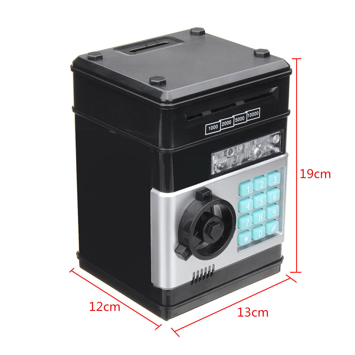 Code Key Lock Piggy Bank Coins Cash Saving Money Box Counter Mini Safe Box Gift For Children - Black - Image 2