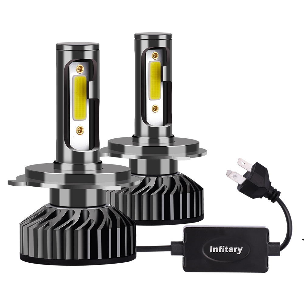 Infitary F2 Car COB LED Headlights Bulbs Fog Lamp H1 H3 H4 H7 H11 9005 9006 12V-24V 72W 8000LM 6500K White - 9005 - Image 2