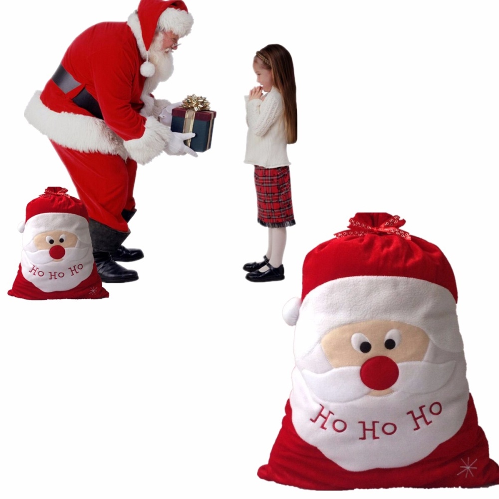 Large Christams Xmas Santa Clau Gift Candy Stocking Bag - Image 2