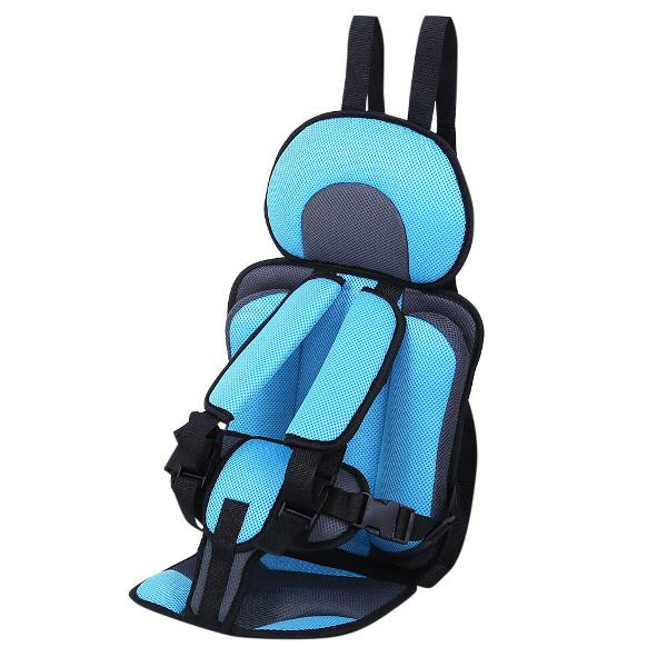 Adjustable Portable Simple Car Baby Child Safety Seat 0-12 Year Old Thickening Sponge Car Seat - Off-white