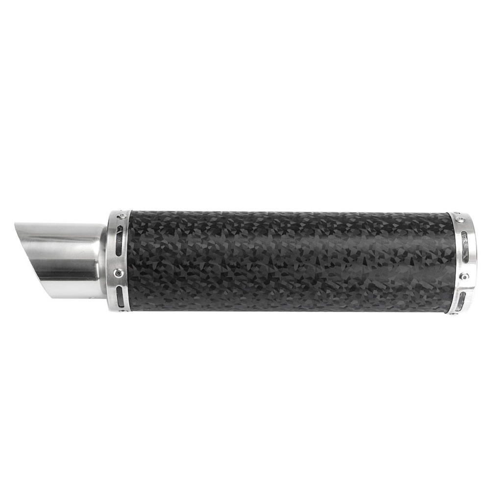 50mm Universal Motorcycle Carbon Fiber Exhaust Muffler Pipe Tip with Silencer - Image 2