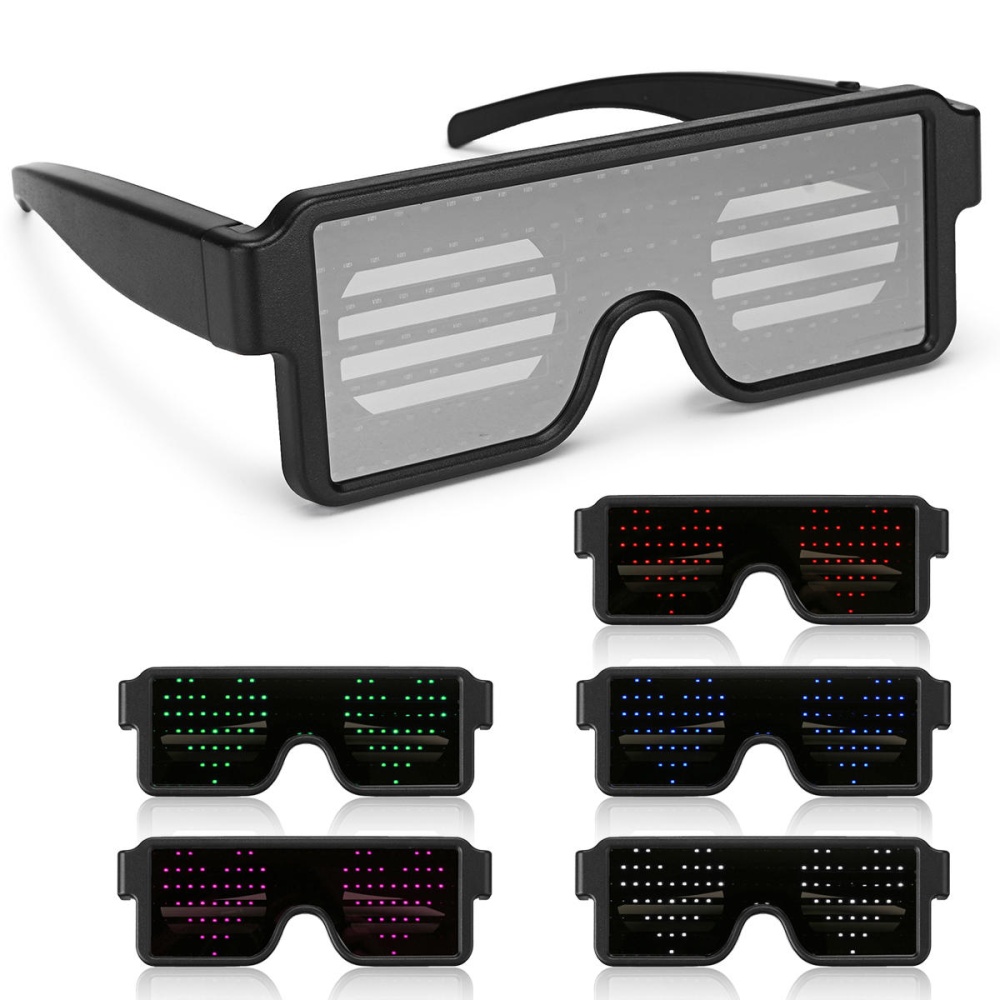 8 Modles LED Party Glasses Goggles Futuristic Eyes Shield Flat Top Shape Frame Mirrored 5 Colors - Pink - Image 2