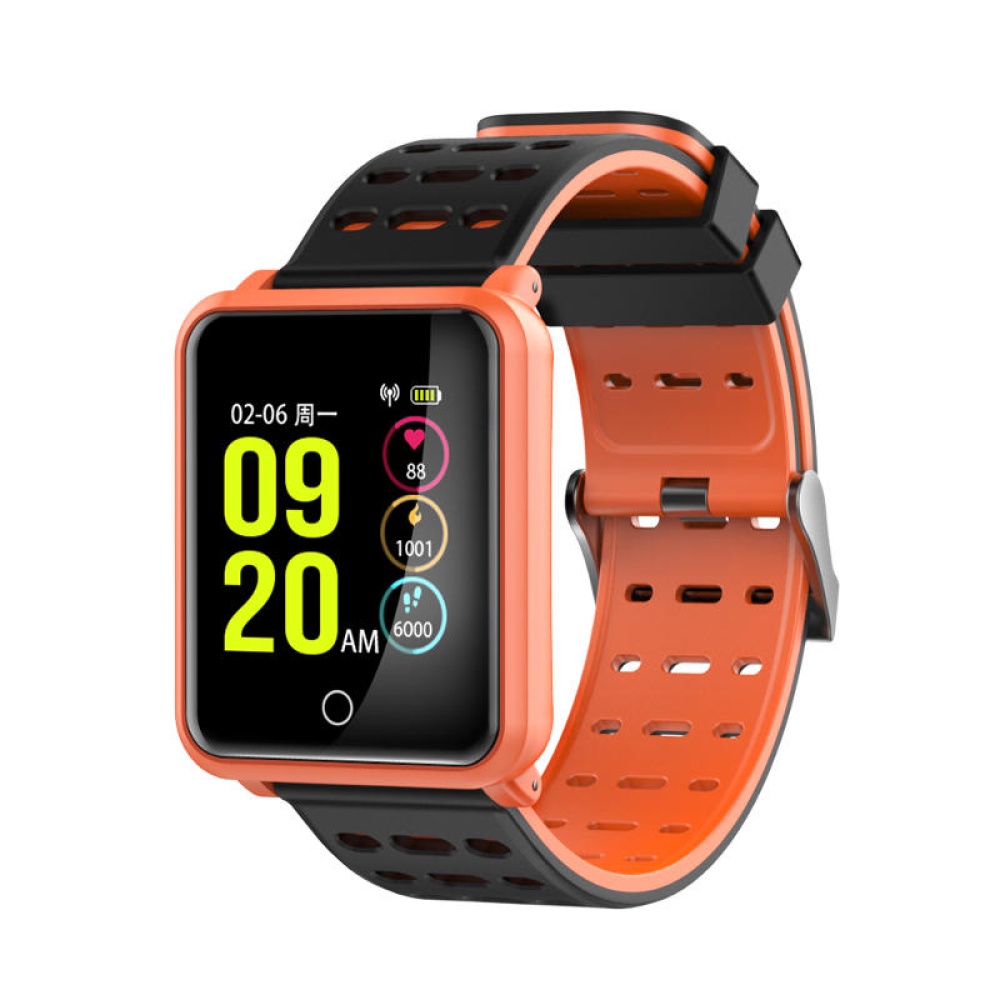 N88 1.3 inch Large Screen IP68 Waterproof Smart Bracelet Blood Pressure Heart Rate Smart Watch - Orange