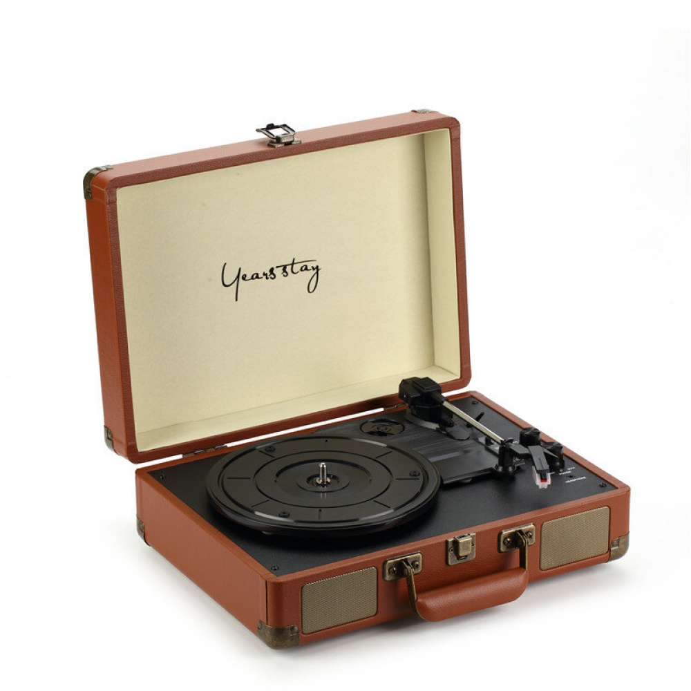 Portable Vinyl Record Player bluetooth Speaker Record Player High Power bluetooth Portable Phonograph - Pink EU - Image 2