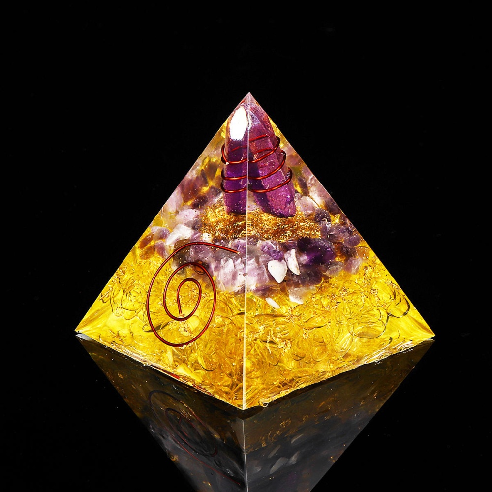 Himalayas Stone Orgone Pyramid Energy Generator Tower Home Reiki Healing Crystal Room Decorations - Image 2