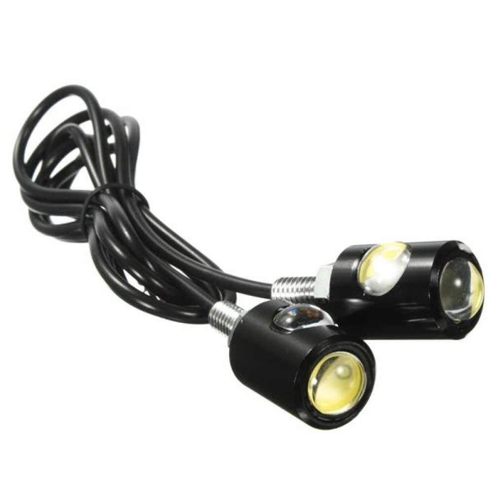 Pair 3W 6000K 12V LED Motorcycle Car Eagle Eye License Light Plate Screw Bolt Lamp - Image 2