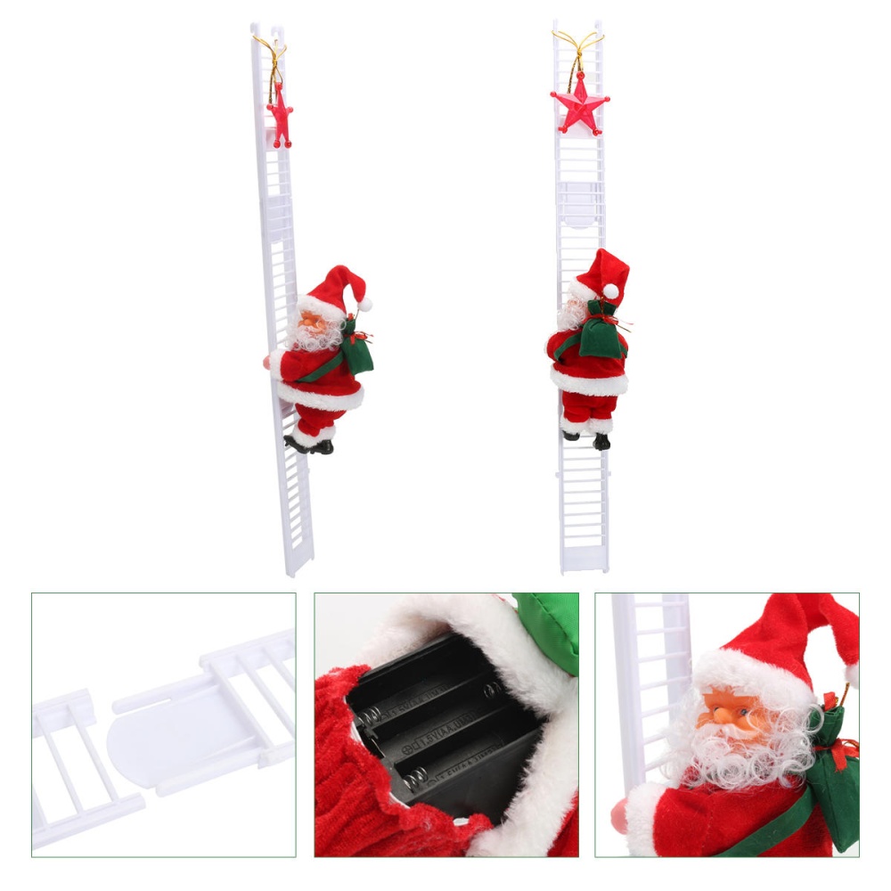 Senta Claus Climbing Ladder Hanging Decorations Holiday Gift - 1# - Image 2