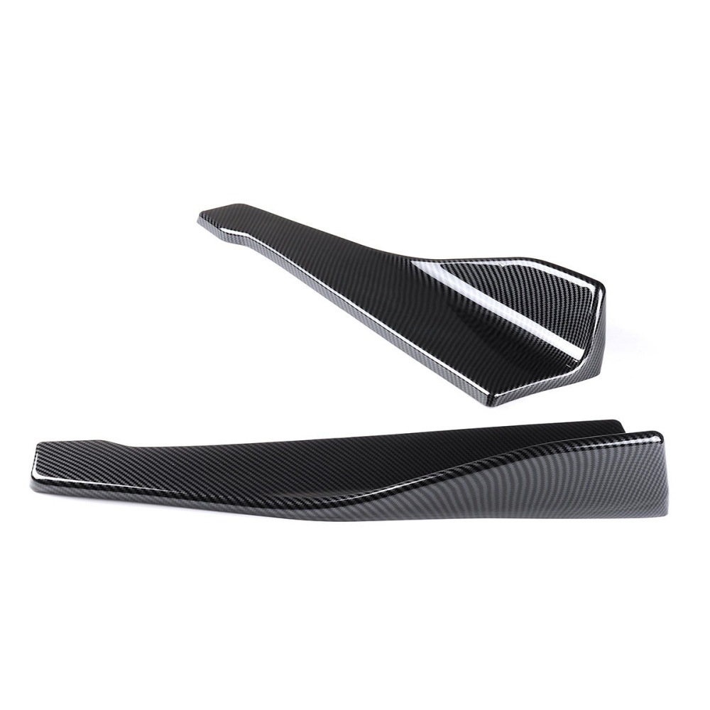 2pcs 48cm Carbon Fiber Universal Anti-Scratch Car Rear Bumper Lip Wrap Angle Splitters Mudguards - Image 2