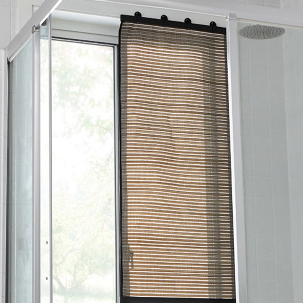 Bamboo Window Blinds Curtain Home Bedroom Privacy Shade Roller Blind 135x60/90CM - Brown 1 - Image 2