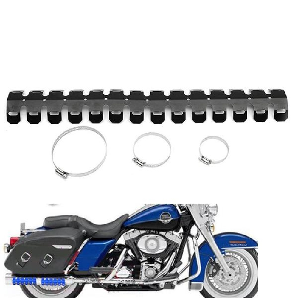 Universal Motorcycle 2-stroke Engine Exhaust Muffler Pipe Heat Shield Cover Guard - Black - Image 2