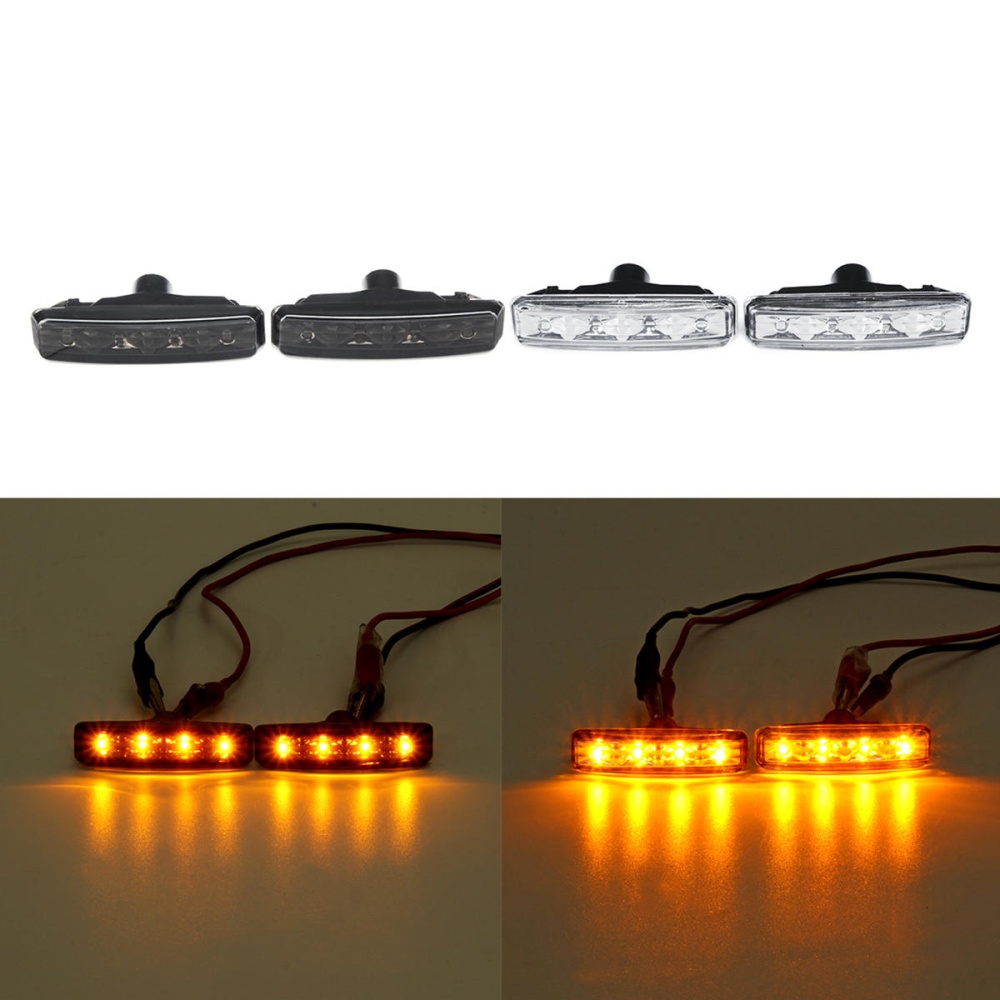 Car LED Side Marker Lights Indicator Turn Signal Lamp Amber for BMW E39 1997-2003 - Smoke