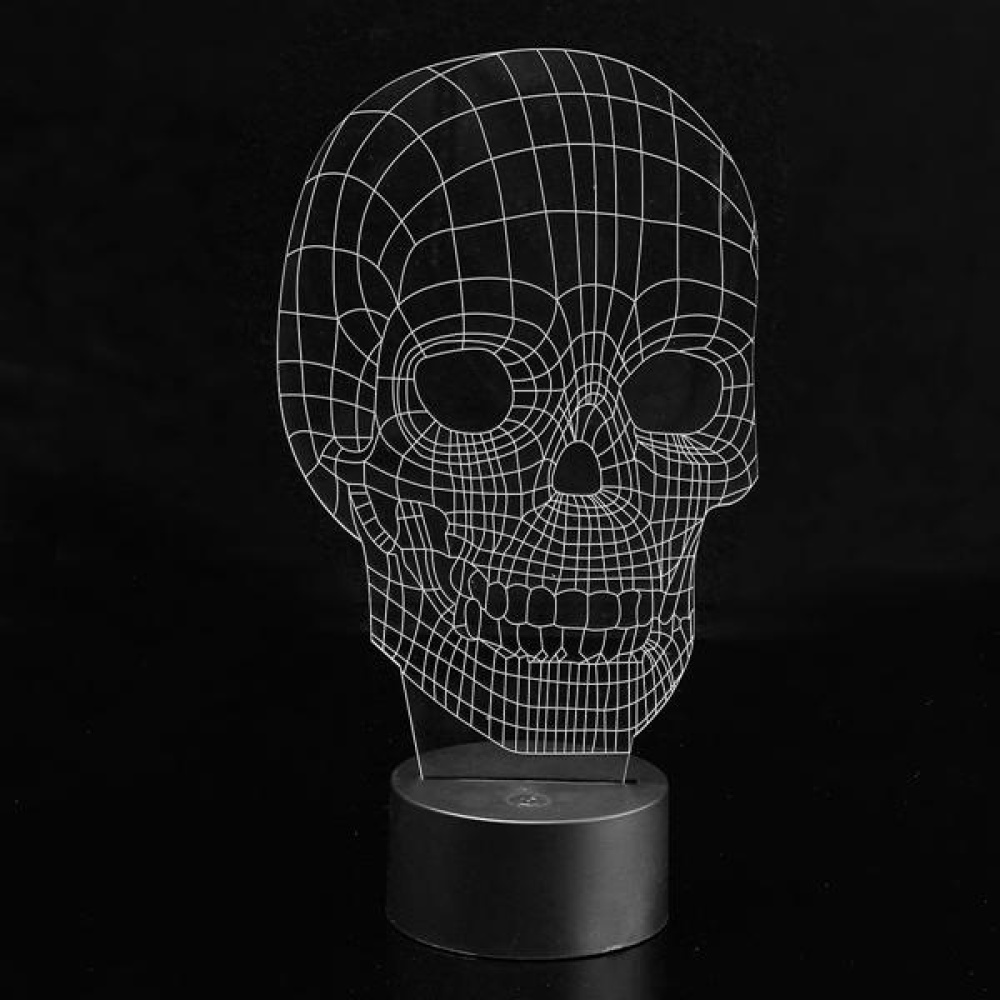 3D Skull Illusion LED Table Desk Light USB 7 Color Changing Night Lamp Home Decor - 002 - Image 2