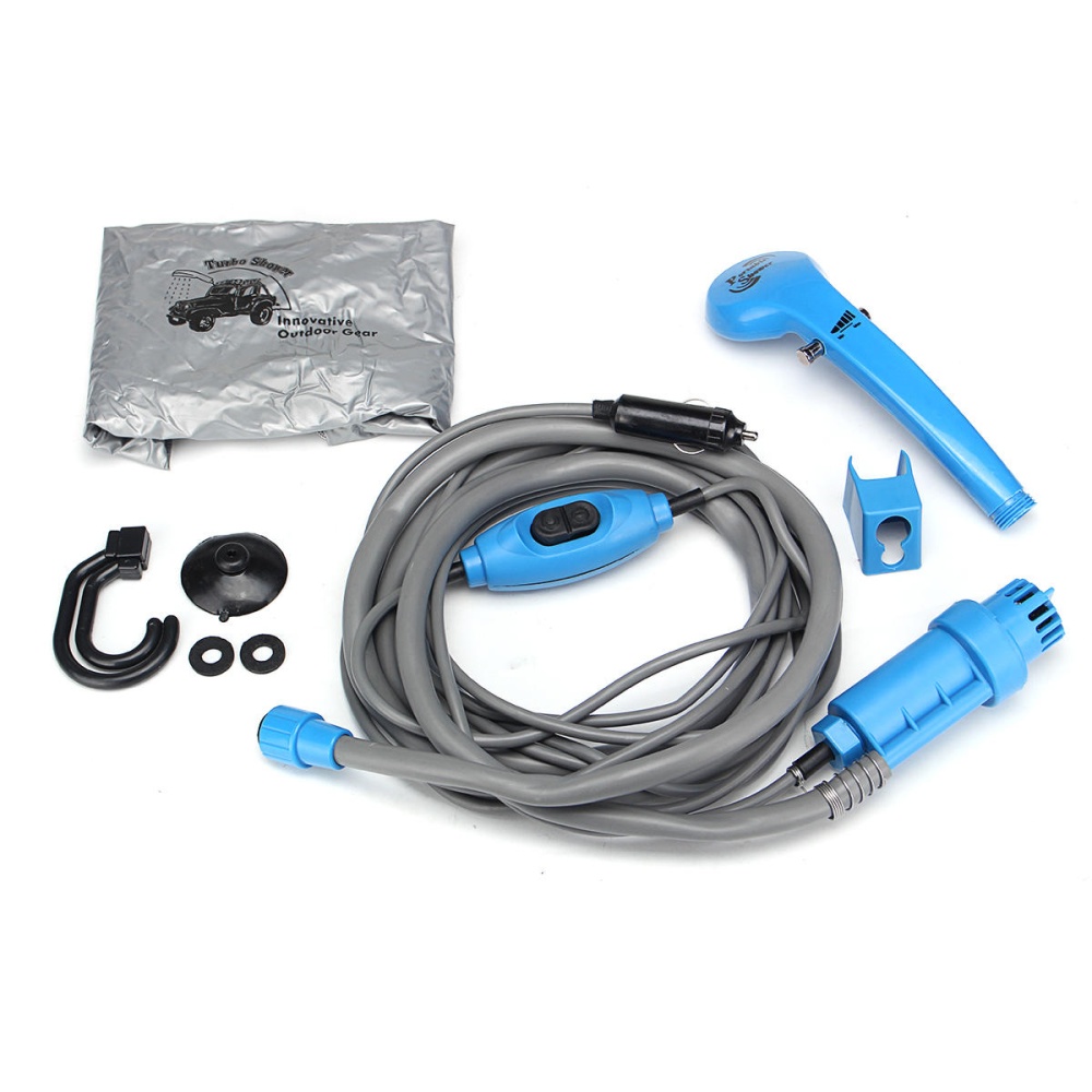 12V Electric Portable Car Shower System Outdoor Camping Caravan Festival Water Flow - Image 2