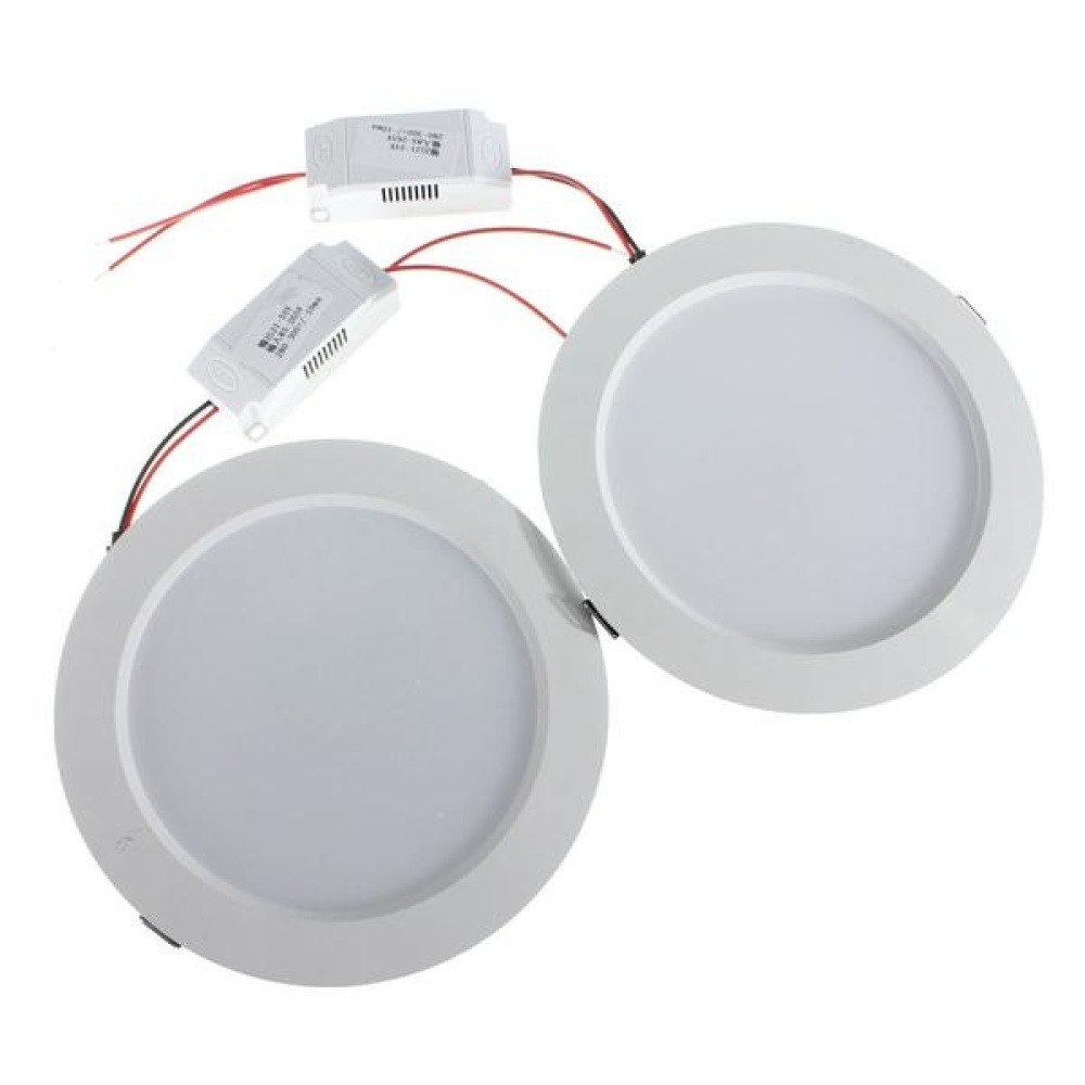 12W Round LED Recessed Ceiling Panel Down Light With Driver - White - Image 2