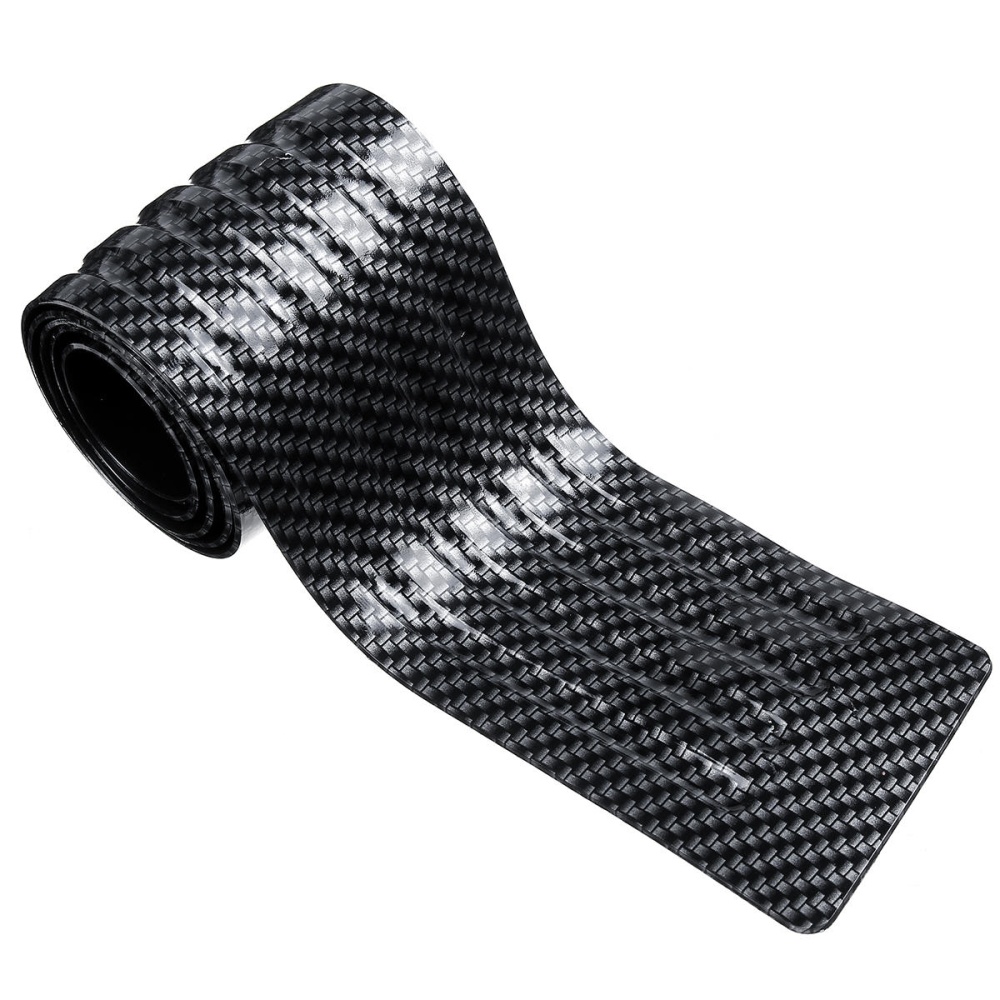 Universal Rear Trunk Carbon Fiber Strip Sill Bumper Guard Protector Pad Cover - #1 - Image 2