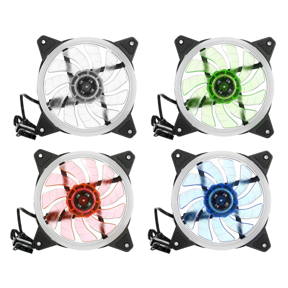 PC Computer Ultra Silent LED Lights Case Fan Cooler Cooling Heatsink Fan - White - Image 2