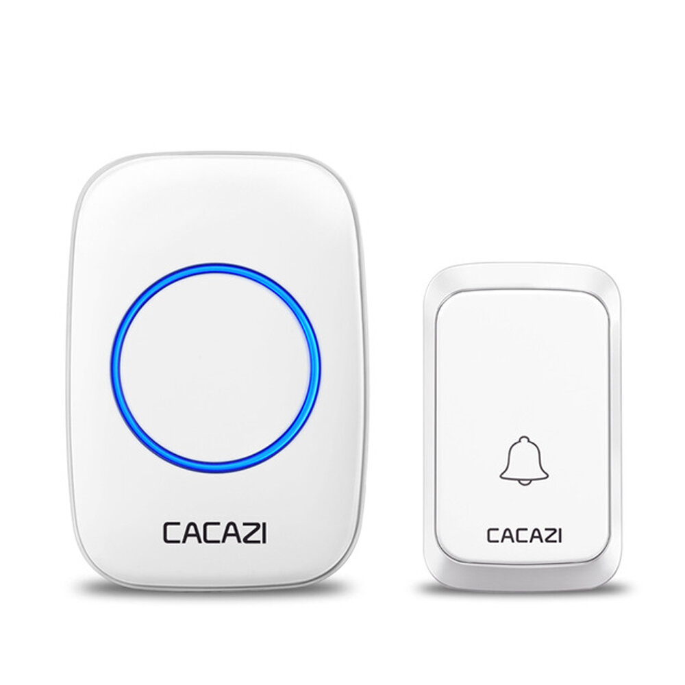 CACAZI 2 Receiver 1 Transmitter 300M Wireless Remote Waterproof LED Indicator Digital DC Doorbell - White - Image 2