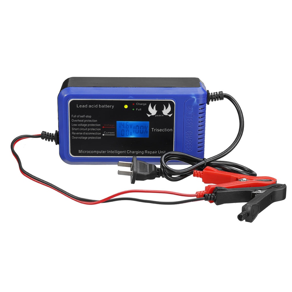 12V 10A LCD Lead Acid Battery Charger Maintainer Portable For Motorcycle Car - US - Image 2