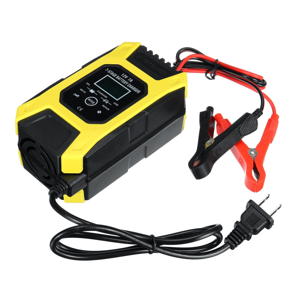 12V 7A LCD Pulse Repair Battery Charger For Car Motorcycle AGM Gel Wet Lead Acid - EU Plug - Image 2