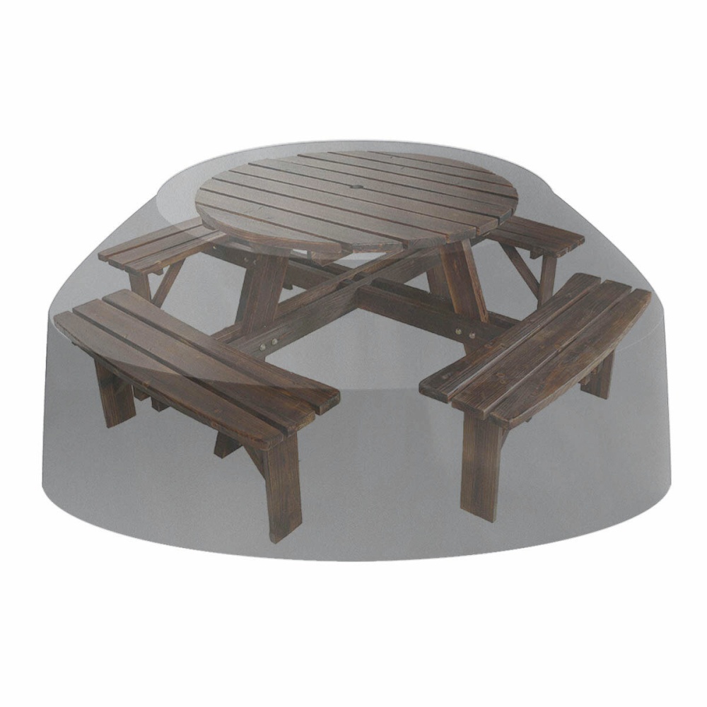 Waterproof Motorcycle Dustproof Cover Outdoor Round Tablecloth Home Picnic Table Gray - 6 - Image 2