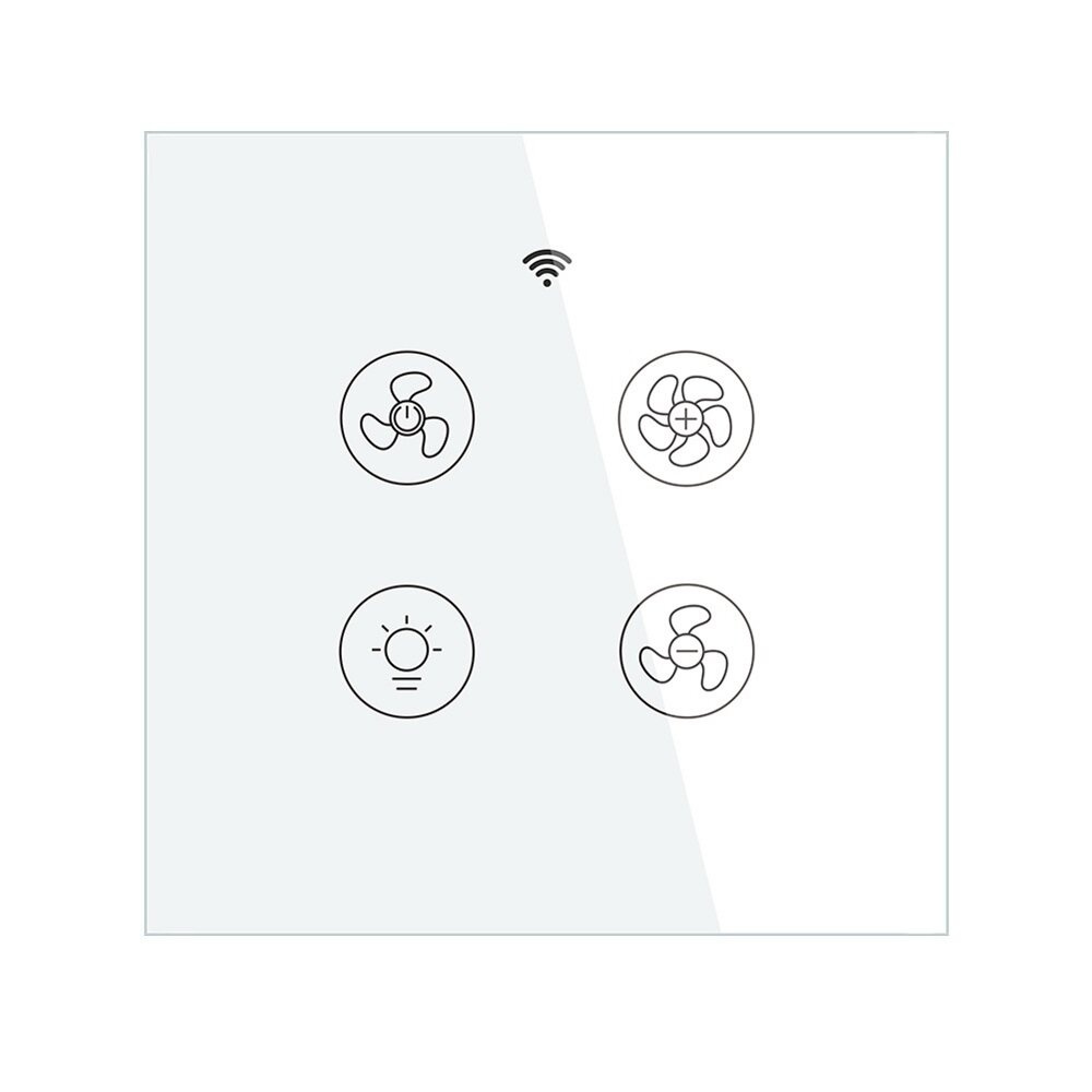 MoesHouse Tuya Smart Life WiFi RF Smart Ceiling Fan Light Switch EU 2/3 Way RF Remote Speed Control Works with Alexa Google Home - Black